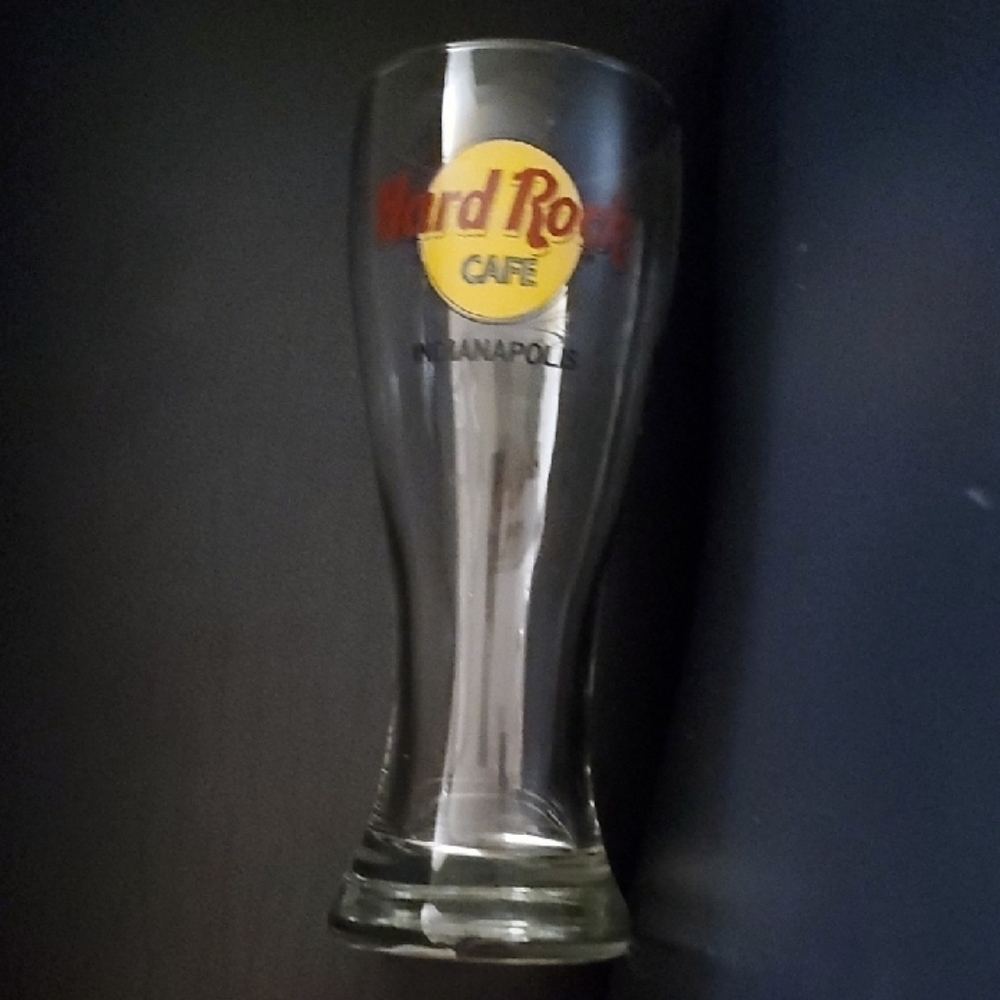 IN Pilsner Beer Hard Rock Cafe Indianapolis Logo Pilsner Beer Glass Indiana